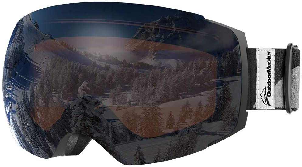 Premium Ski Goggles PRO - Frameless, Interchangeable Lens 100% UV400 Protection Snow Goggles for Men & Women