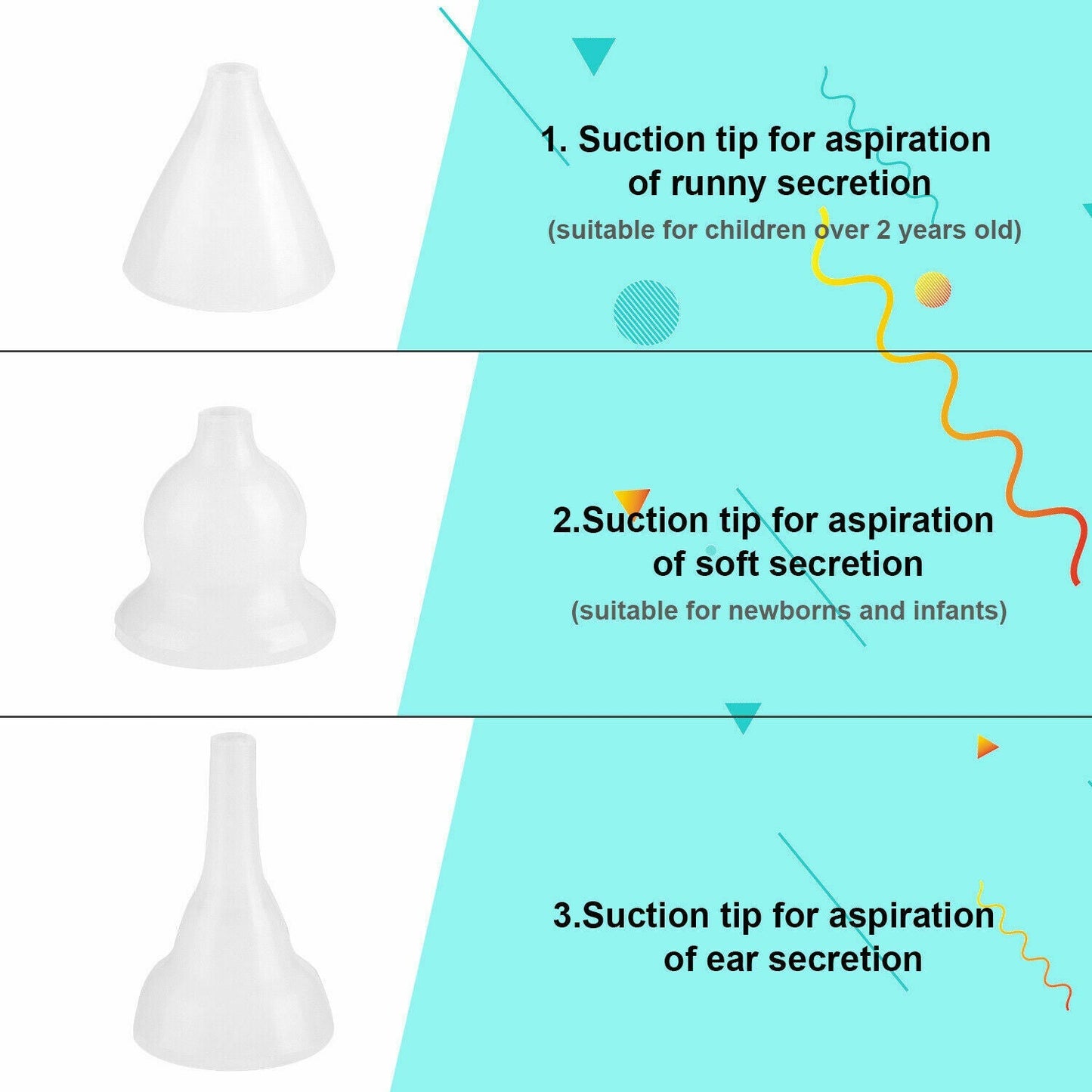 Nasal Aspirator Electric Nose Cleaner Safe Hygienic Nostril w/ 3Snot Sucker