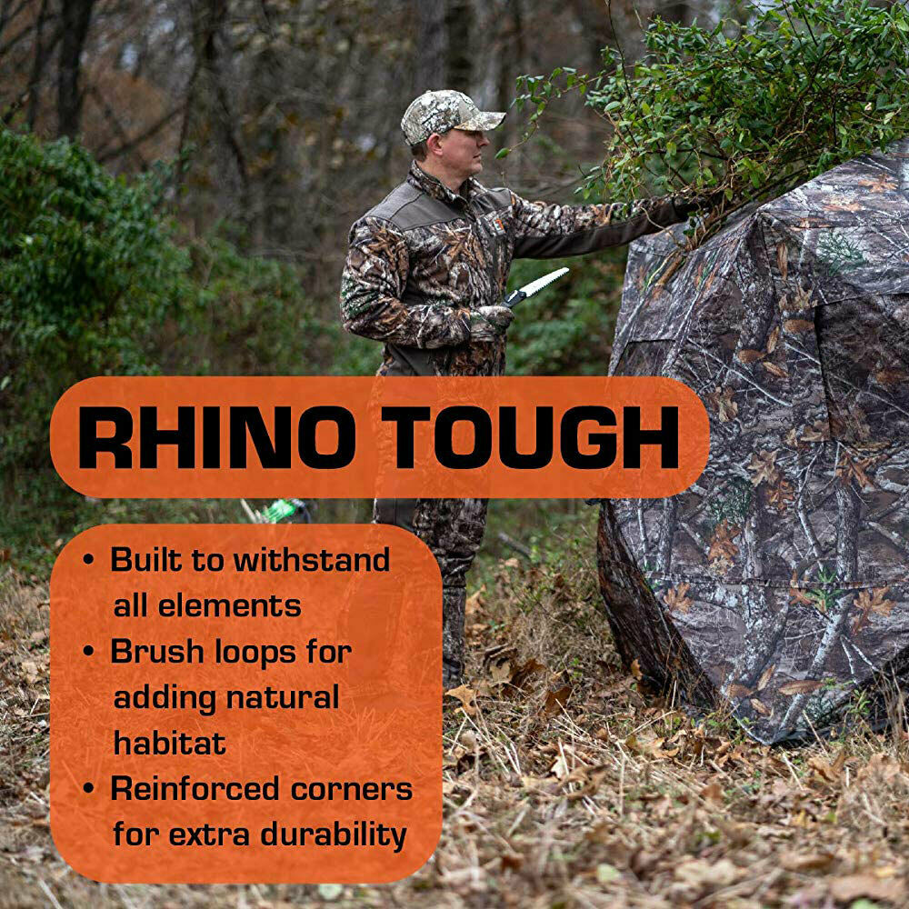Hunting Ground Blind 3 Durable Person Outside Hunting Ground Blind, Mossy Oak