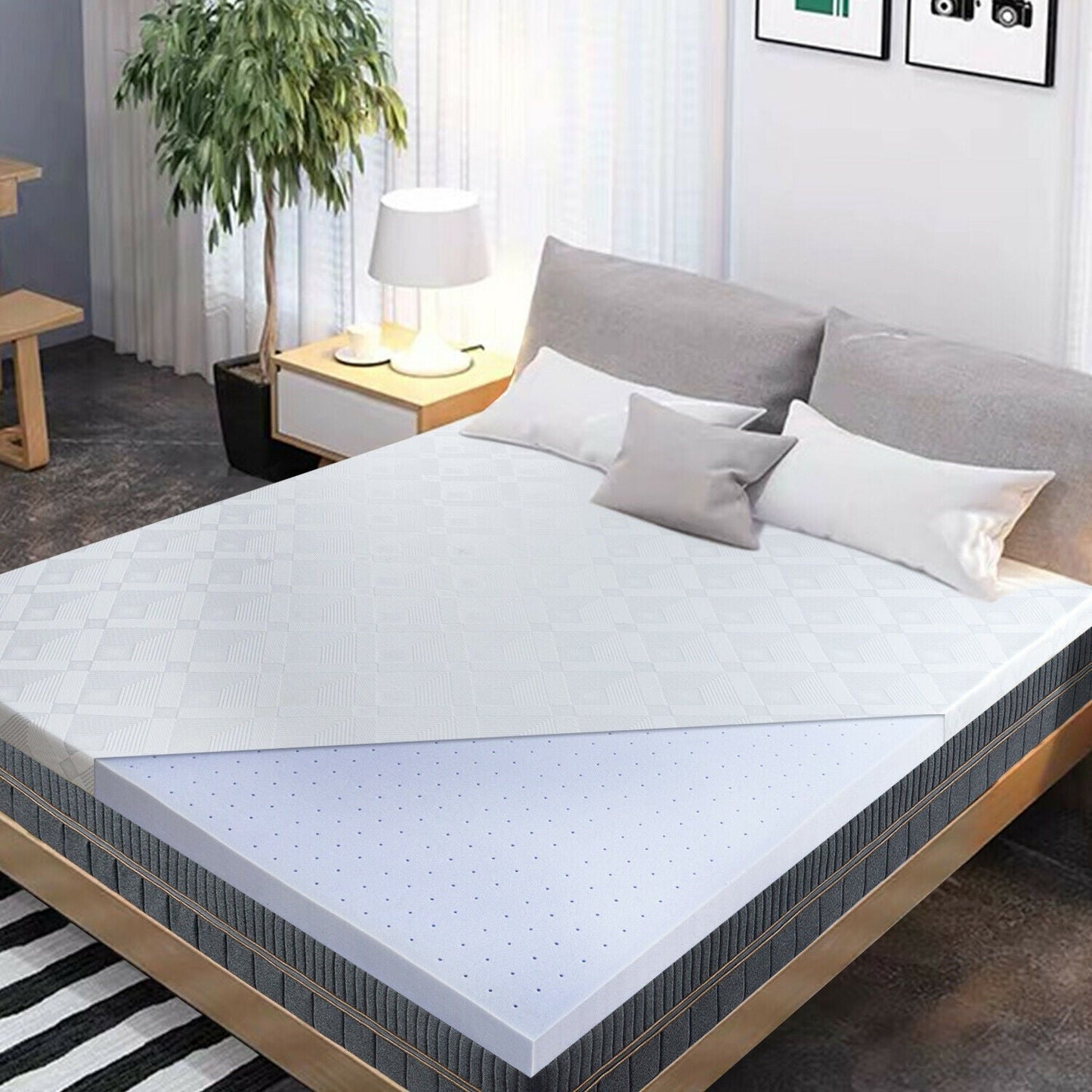 Mattress Topper Memory Foam Lavender CertiPUR-US Certified