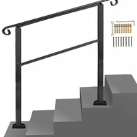 4-Steps staircase railing Handrails for Outdoor Steps Matte
