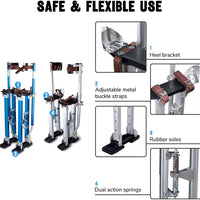 50 - 64 Aluminum Drywall Stilts Height Adjustable Lifts Tool
