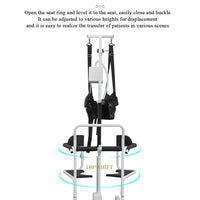 Meubon Electric Patient Lift Transfer Chair with Adjustable Height and 180° Split Seat I Ideal for Home Use I 275lb Weight Limit I Model MER45512