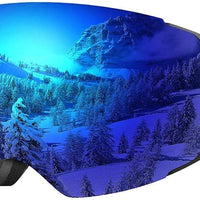 Premium Ski Goggles PRO - Frameless, Interchangeable Lens 100% UV400 Protection Snow Goggles for Men & Women