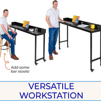 Overbed Table with Wheels Height Adjustable Rolling Bed Desk Table