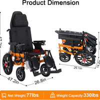Electric Wheelchair I 20”Widen Seat Electric Wheelchairs for Adults I 20 Miles Long Travel Range I 500W Portable Power Wheelchair I Model M329910A