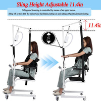 Meubon Electric Patient Lift Transfer Chair with Adjustable Height and 180° Split Seat I Ideal for Home Use I 275lb Weight Limit I Model MER45512