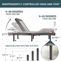 Adjustable Bed Frame Twin XL Electric Massage Adjustable Bed