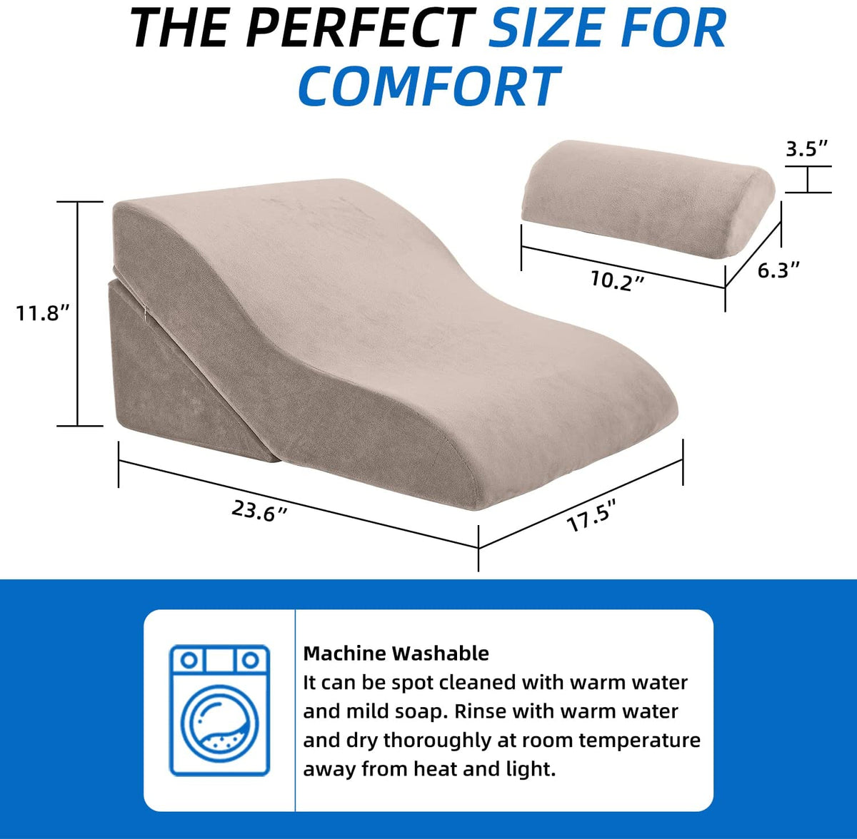 Bed Wedge Pillow Adjustable Pillows Set for Back Leg