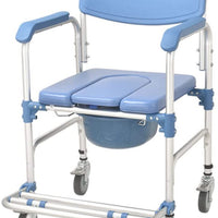 Bedside Commode Chair Lightweight Rolling Shower Chair