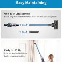 Cordless Vacuum Cleaner 23000Pa Powerful Suction LED Touch