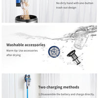 Cordless Vacuum Cleaner 23000Pa Powerful Suction LED Touch