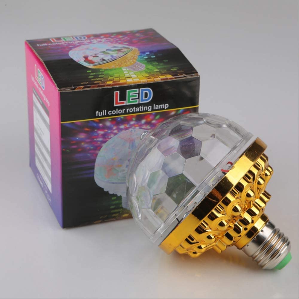 Rotating Crystal Magic Ball RGB LED Stage Light Bulb Mini Lamp for Disco Party DJ Christmas Party