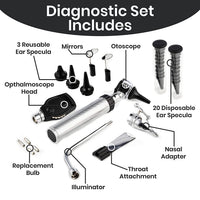Diagnostic Set - Ear Nose and Throat Exam Kit - 36 Piece Set