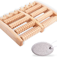 Dual Foot Massage Roller with Foot Pumice Stone I Meubon -