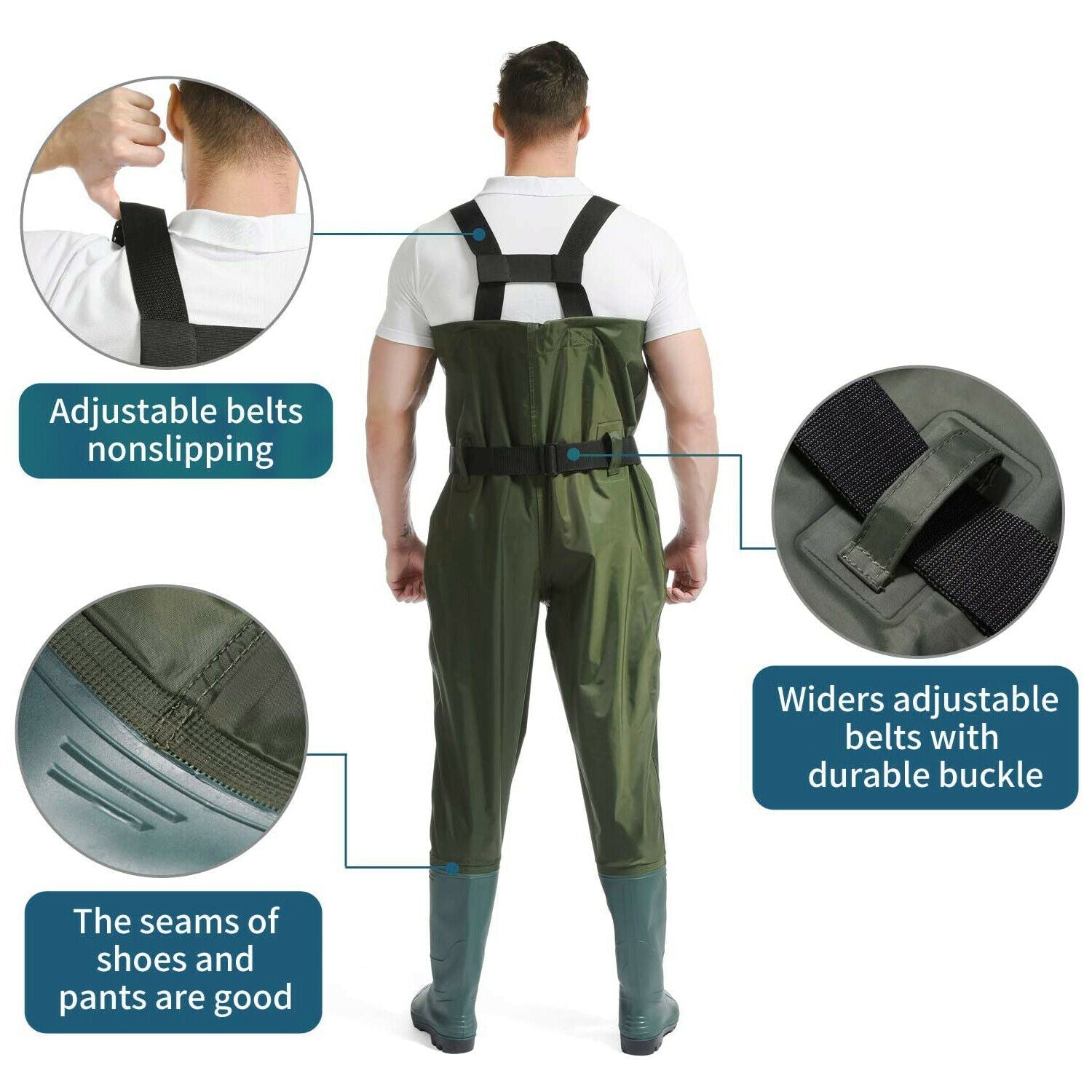 Fishing Wader Waterproof Chest Wader Bootfoot Nylon/PVC