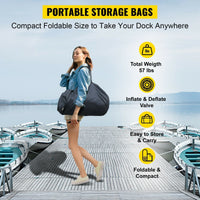 Floating Fishing Dock PVC Inflatable Dock Platform 8x8 ft w/