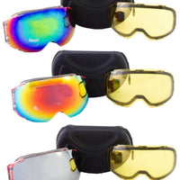 Goggles Ski Snowboard with 2 anti fog dual Magnetic lenses