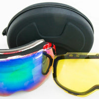 Goggles Ski Snowboard with 2 anti fog dual Magnetic lenses