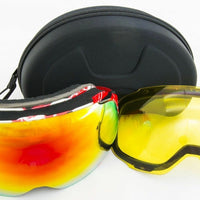 Goggles Ski Snowboard with 2 anti fog dual Magnetic lenses