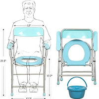 Heavy Duty Folding Medical Bedside Commode with Removable