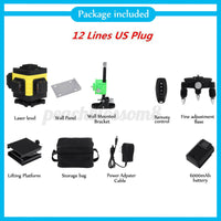 Laser Level 4D 16 /3D 12 Line Green Auto Self Leveling 360° Rotary Cross