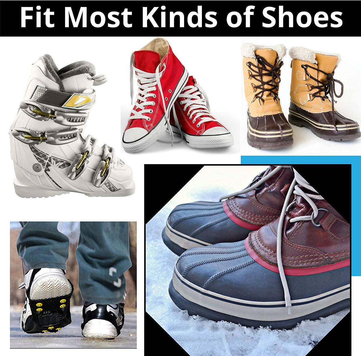 Ice Cleats Crampons Shoe Boot Spikes Ice Grippers
