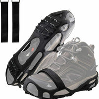 Ice Cleats 24 Teeth Spikes Crampons, Ice Snow Grips Cleats Crampons for Hiking Fishing