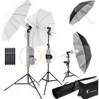 Studio Lighting 700W Output, Soft Continuous Lighting Kit for White and Black Umbrella Reflector with Accessory and Carry Bag