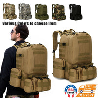 Tactical Backpack Military Molle Rucksack Camping Bag Travel Hiking 60L