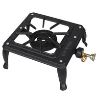 Camping Stove Cast Iron Burner Single Portable Outdoor Propane Gas BBQ Cooker