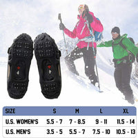 Ice Cleats 24 Teeth Spikes Crampons, Ice Snow Grips Cleats Crampons for Hiking Fishing