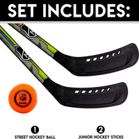 Hockey Set - Includes 2 Street Hockey Sticks and 1 Street Hockey Ball - Official NHL Licensed Product - Perfect Hockey Starter Set for Kids