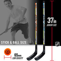 Hockey Set - Includes 2 Street Hockey Sticks and 1 Street Hockey Ball - Official NHL Licensed Product - Perfect Hockey Starter Set for Kids