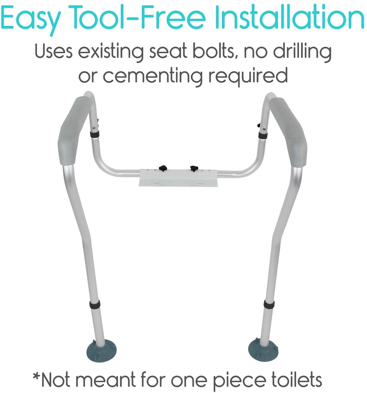 Toilet Rail Bathroom Safety Frame Medical Railing Helper Bariatric Assist Handrail Grab Bar