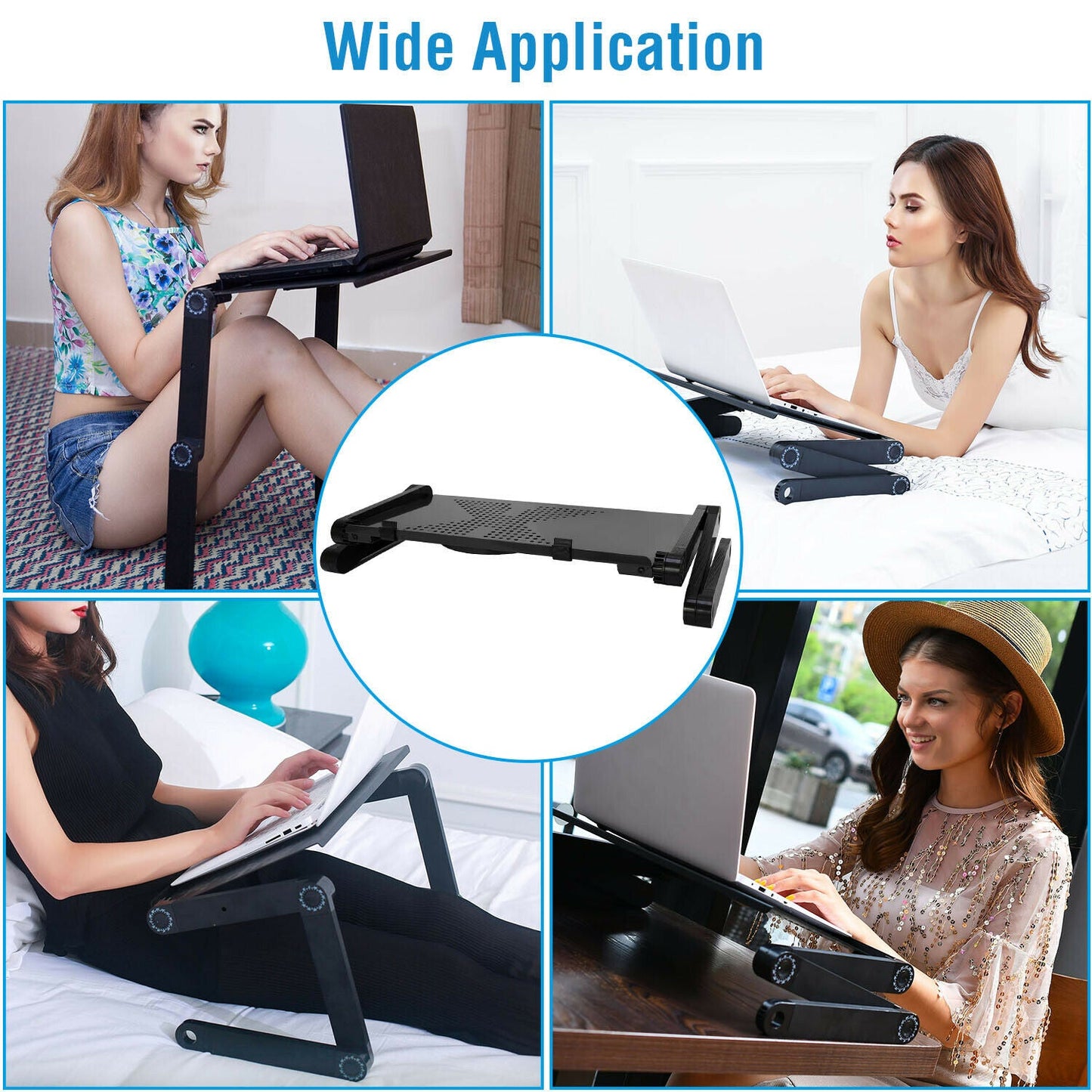 Laptop Desk Foldable Bed Table Folding Breakfast Tray Portable Lap Standing Desk