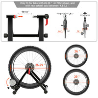 Bike Trainer Stand Magnetic Bike Trainer w/6 speed Level for Indoor stationary Exercise, Black