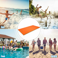 Floating Mat Water Pad 12' x 6' 3-Layer Floating Oasis Foam Mat Orange
