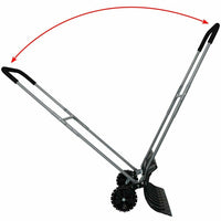 Snow Shovel Pusher Heavy Duty Rolling 26'' Blade with Wheels & Adjustable Handle