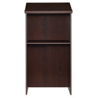 Lectern Wooden Floor Standing Podium Speaking Lectern Adjustable Shelf & Pen Tray Brown