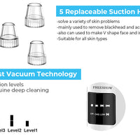 Blackhead Remover Pore Vacuum Upgraded Facial Cleaner Electric Acne Comedone Whitehead Extractor Tool-5 Suction Power 5 Probes Kit