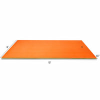 Floating Mat Water Pad 12' x 6' 3-Layer Floating Oasis Foam Mat Orange