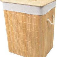 Laundry Hamper Bamboo Storage Basket with Lid - Laundry