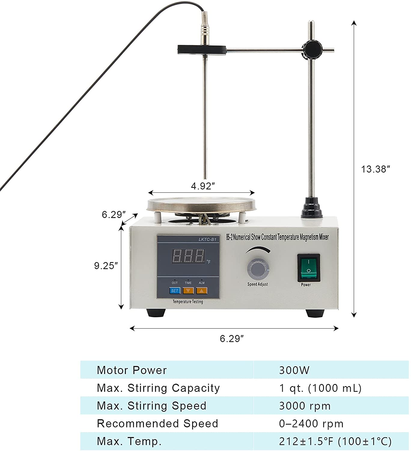 Magnet Stirrer with Digital Temperature Display & Speed
