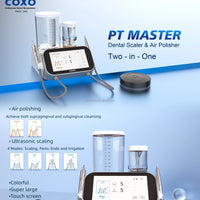 Two-in-One PT MASTER Dental Scaler & Air Polisher with LED Light – Wireless Pedal Control, Scaling & Sandblasting Machine