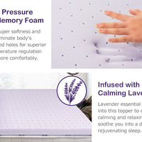 Mattress Topper Memory Foam Lavender CertiPUR-US Certified