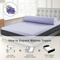 Mattress Topper Memory Foam Lavender CertiPUR-US Certified