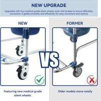 Meubon Shower Chair with Wheels I Rolling Shower Chair