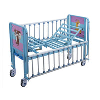 Movable pediatric hospital bed on wheels - Blue - pediatric
