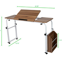 Over Bed Table Adjustable Home-Office-desks Brown - BED